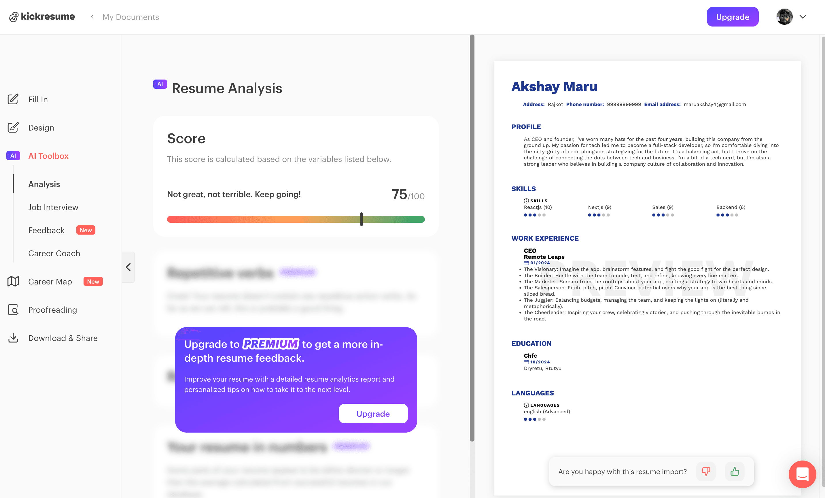 ATS Friendly Resume